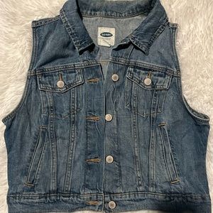 Old Navy Cropped Denim Sleeveless Vest